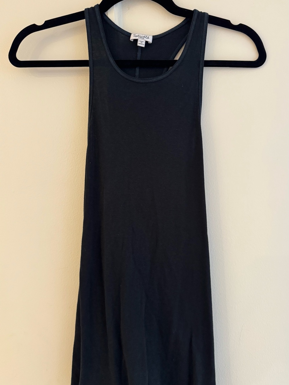 Splendid Black Scoop Neck Racerback Tank Size L